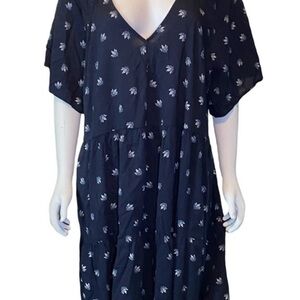 Old Navy Black Floral Midi Dress